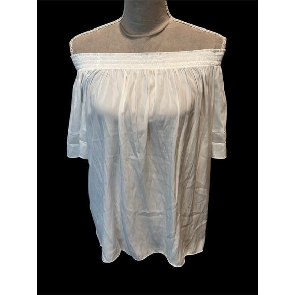Ramy Brook S/S Off The Shoulder White Top Sz L - Picture 1 of 7